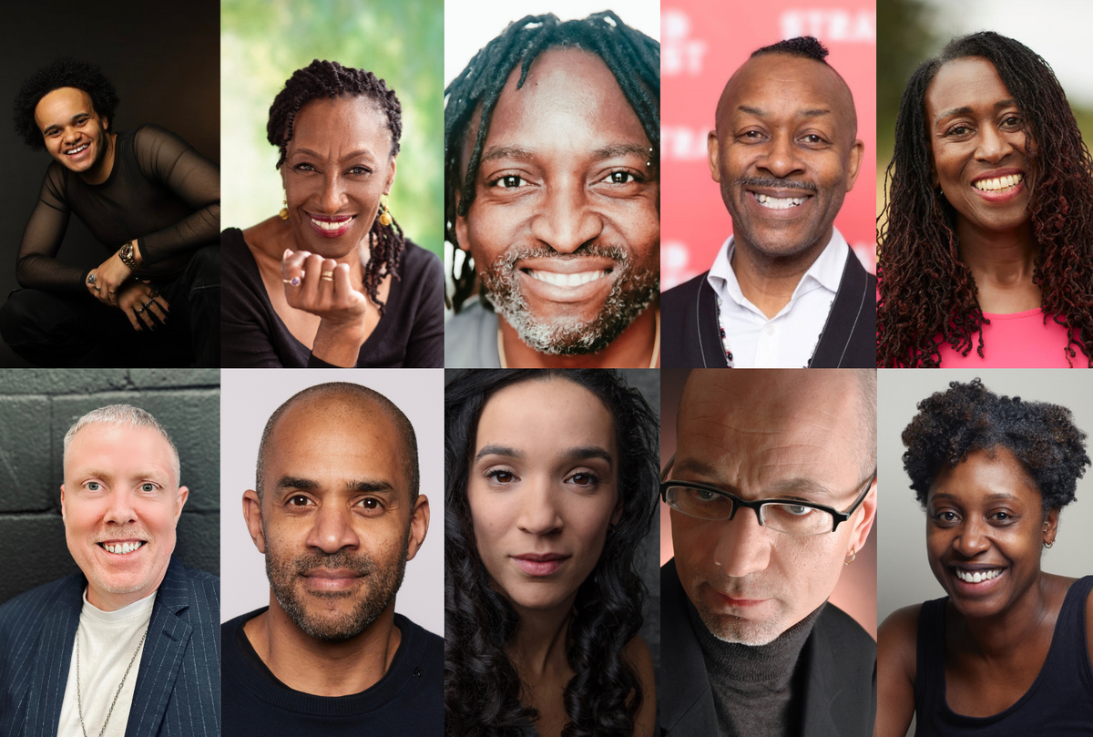 A collage of headshots of workshops leads.